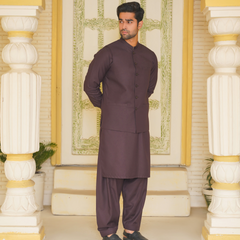 Ruh-e-Mehfil Imported Wash & Wear (TR Fabric) - Dark Maroon