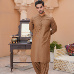 Ruh-e-Mehfil Imported Wash & Wear (TR Fabric) - Camel